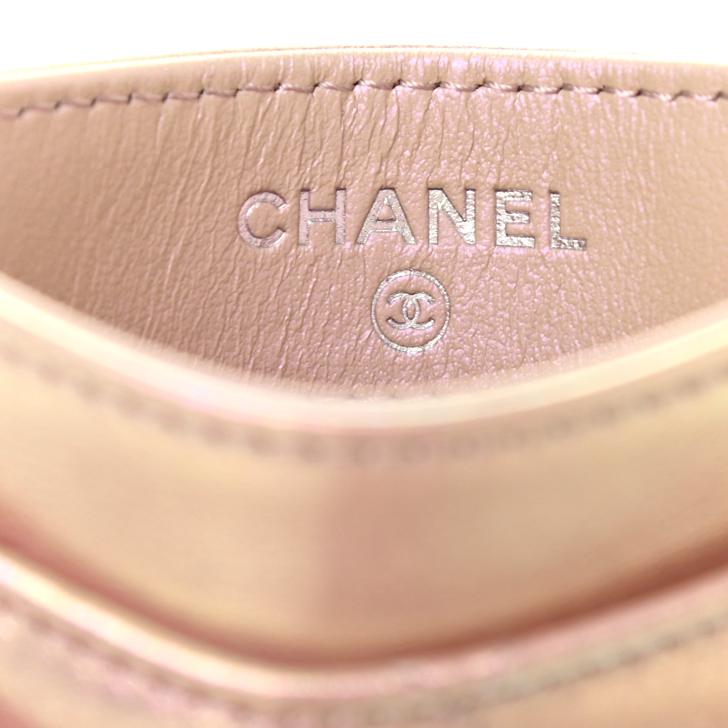 Chanel Iridescent Calfskin Quilted Card Holder Pink 5 of 8