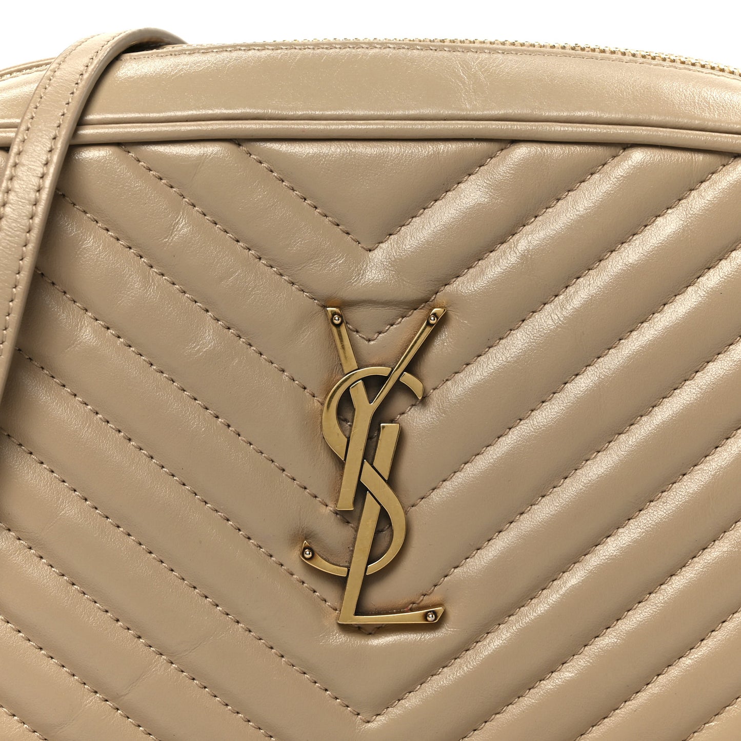 Calfskin Matelasse Monogram Lou Camera Bag Dark Beige