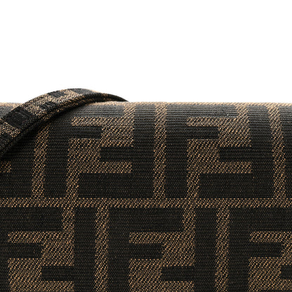 Fendi Fabric Jacquard FF 1974 Mini Baguette Tobacco Moro Black 7 of 9