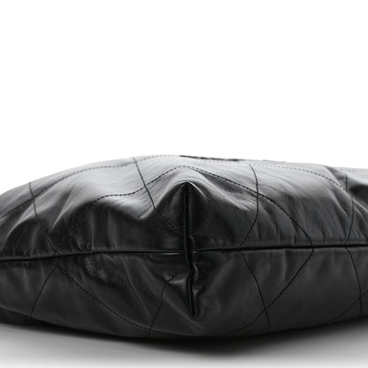 Chanel Shiny Calfskin Quilted Small Chanel 22 So Black 8 of 9