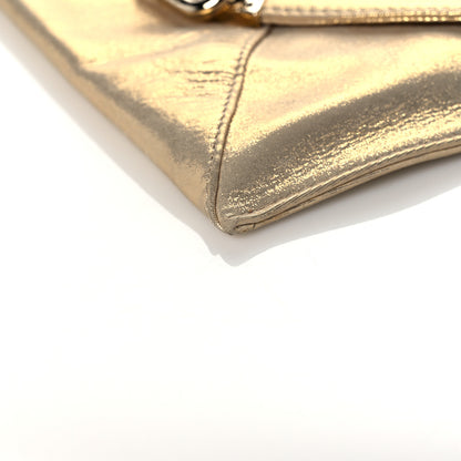 Jimmy Choo Metallic Calfskin Envelope Clutch Gold 9 of 14
