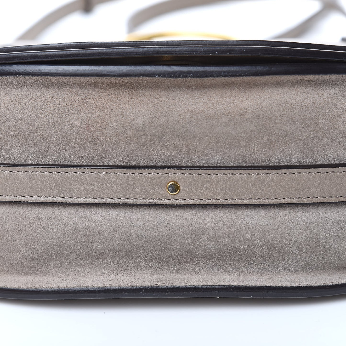 Calfskin Suede Medium Nile Bracelet Bag Motty Grey