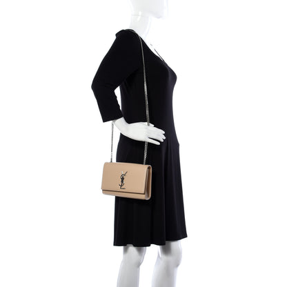 Saint Laurent Grain De Poudre Small Monogram Kate Satchel Nude Powder 2 of 14