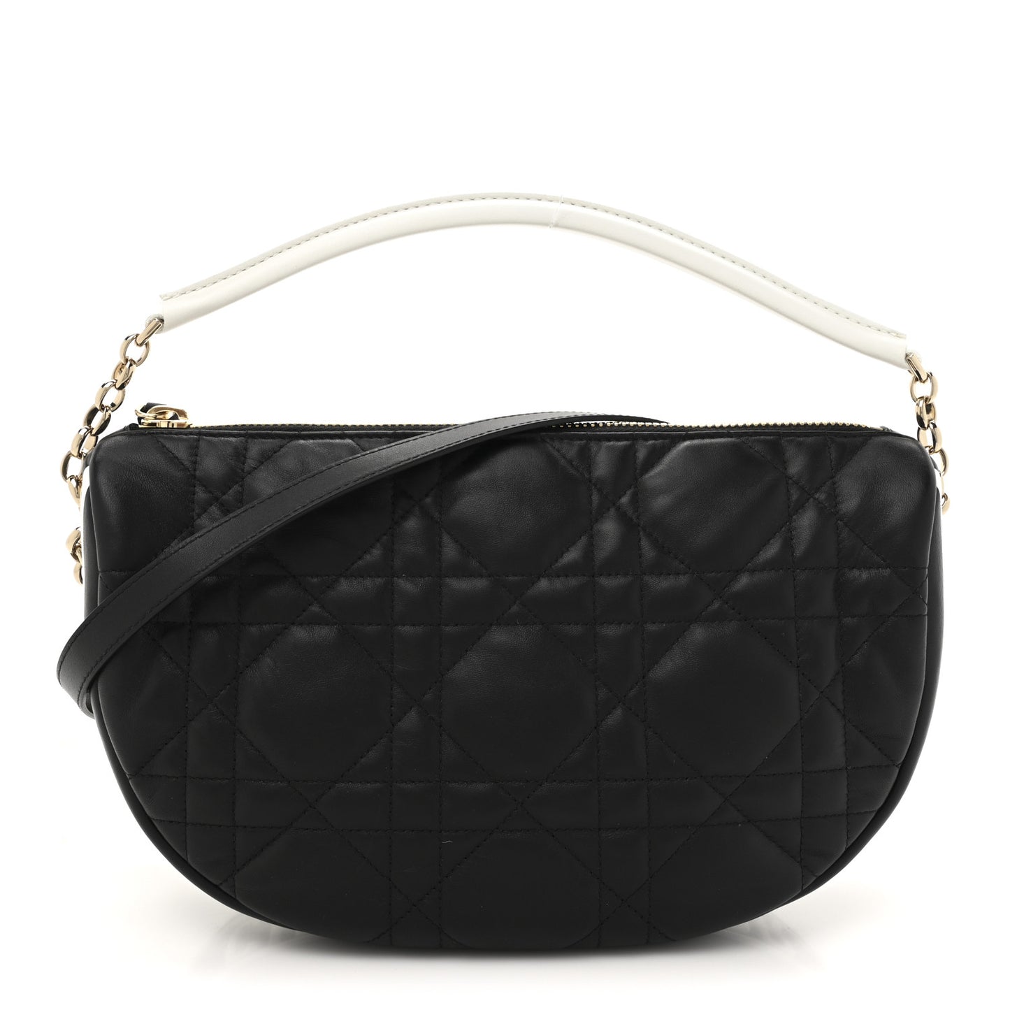 Lambskin Cannage Medium Dior Vibe Hobo Bag Black