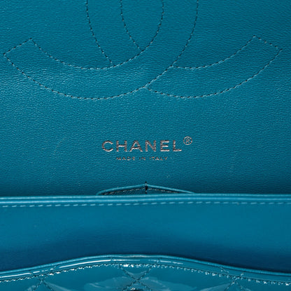 Chanel Patent Calfskin Quilted Jumbo Double Flap Turquoise 7 of 10