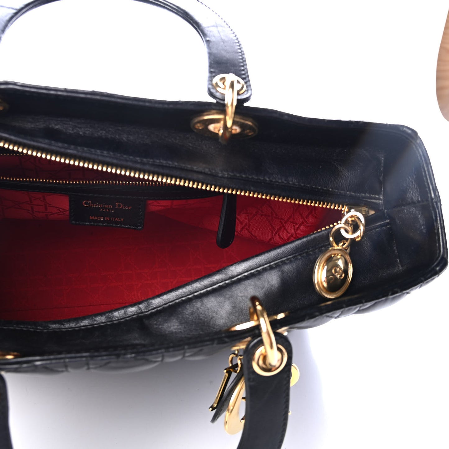 Lambskin Cannage Large Lady Dior Black