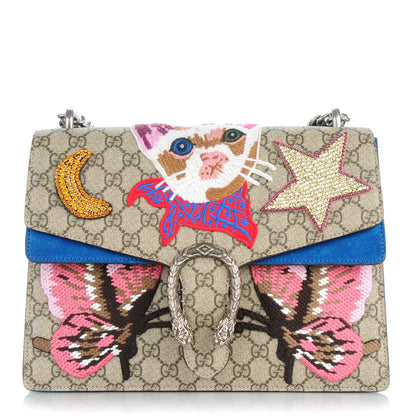 Gucci GG Supreme Monogram Embroidered Medium Dionysus Shoulder Bag Blue 1 of 8