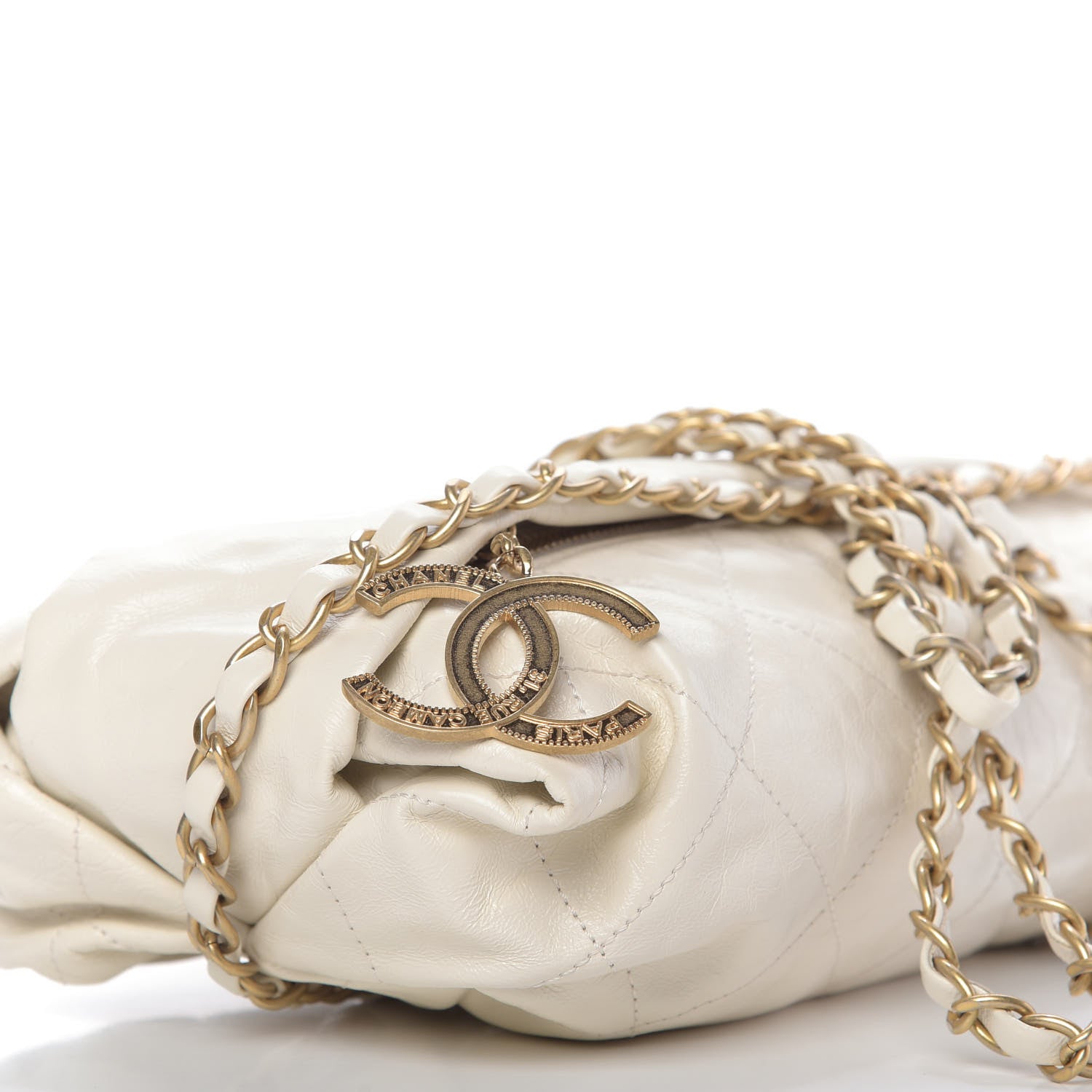 Chanel Calfskin Quilted Baluchon Dark White 6 of 9