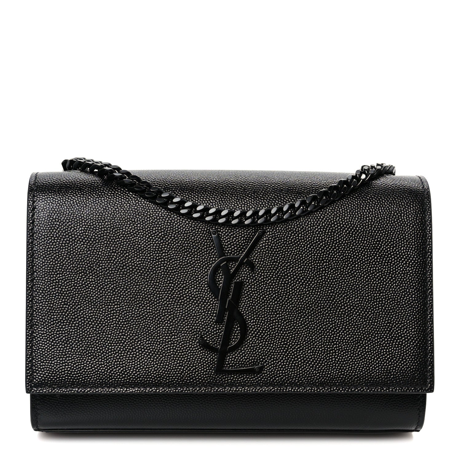Saint Laurent Grain De Poudre Small Monogram Monochrome Kate Satchel Black 1 of 11