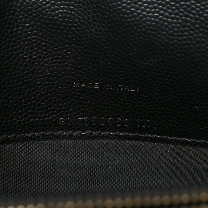 Saint Laurent Grain De Poudre Matelasse Chevron Monogram Envelope Chain Wallet Black 7 of 12