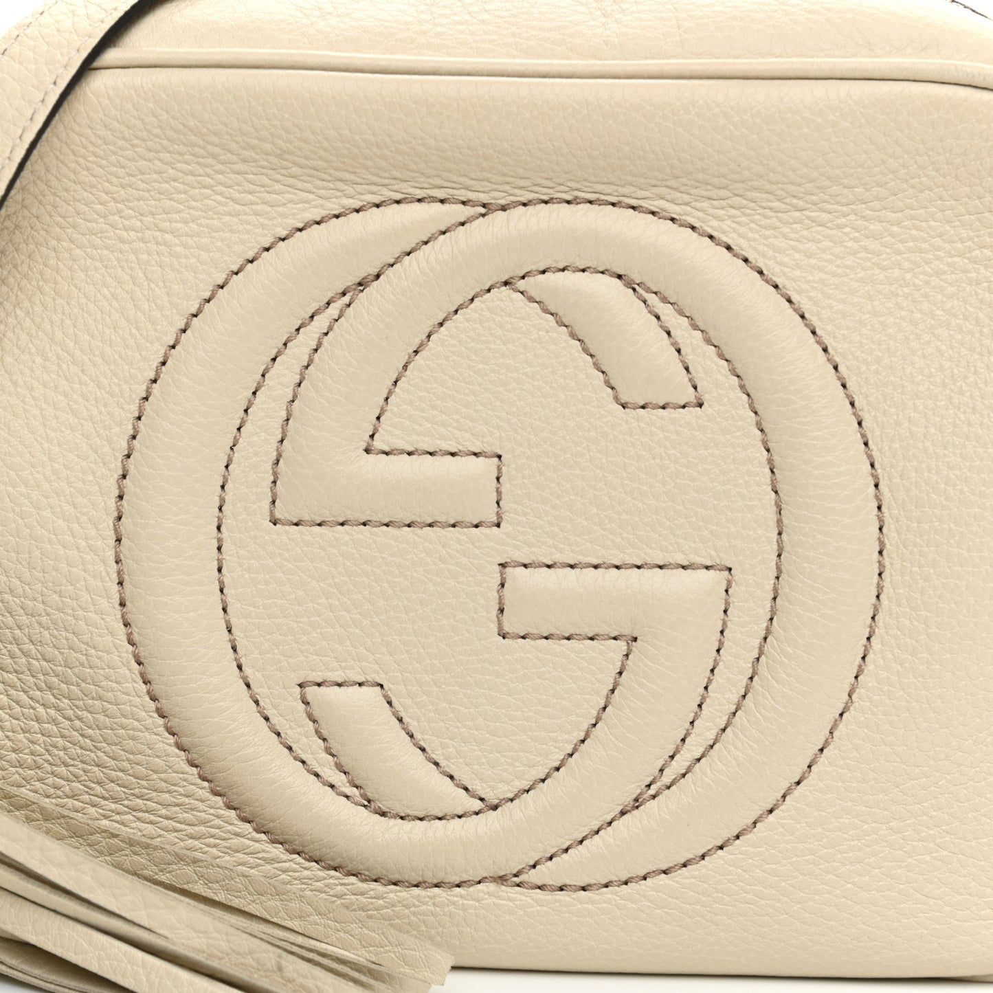 Pebbled Calfskin Small Soho Disco Bag Off White