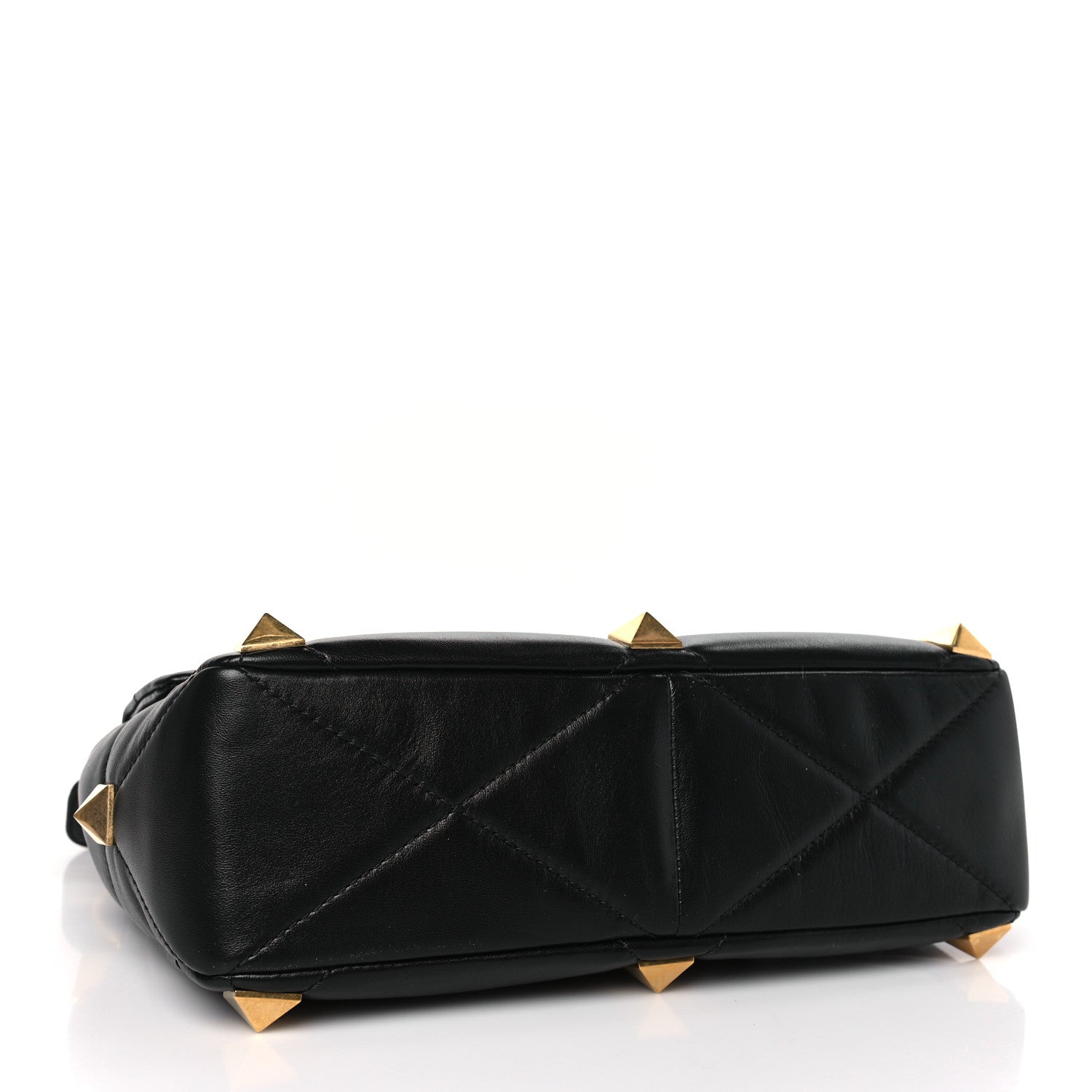 Valentino Garavani Nappa Large Roman Stud Shoulder Bag Black 4 of 8
