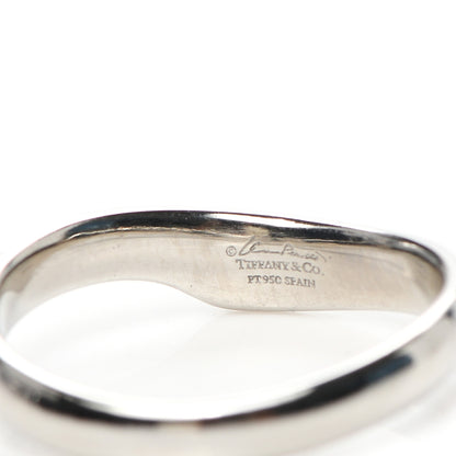 Tiffany Platinum Diamond Elsa Peretti Open Heart Band Ring 49 4.75 7 of 8