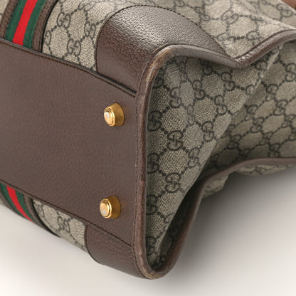 Gucci Soft GG Supreme Monogram Web Large Duffle Bag Beige New Acero Crop 9 of 13