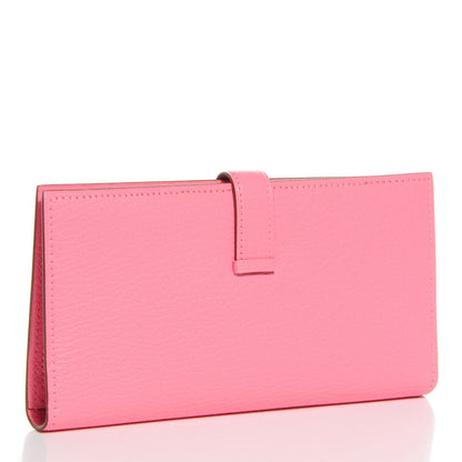 Hermes Chevre Mysore Bearn Wallet Rose Confetti 3 of 10
