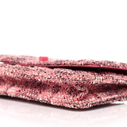 Chanel Tweed Quilted Reissue Wallet On Chain WOC Pink 10 of 12