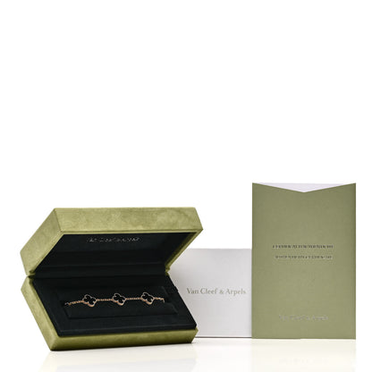 Van Cleef & Arpels 18K Yellow Gold Black Onyx 5 Motifs Vintage Alhambra Bracelet 5 of 5