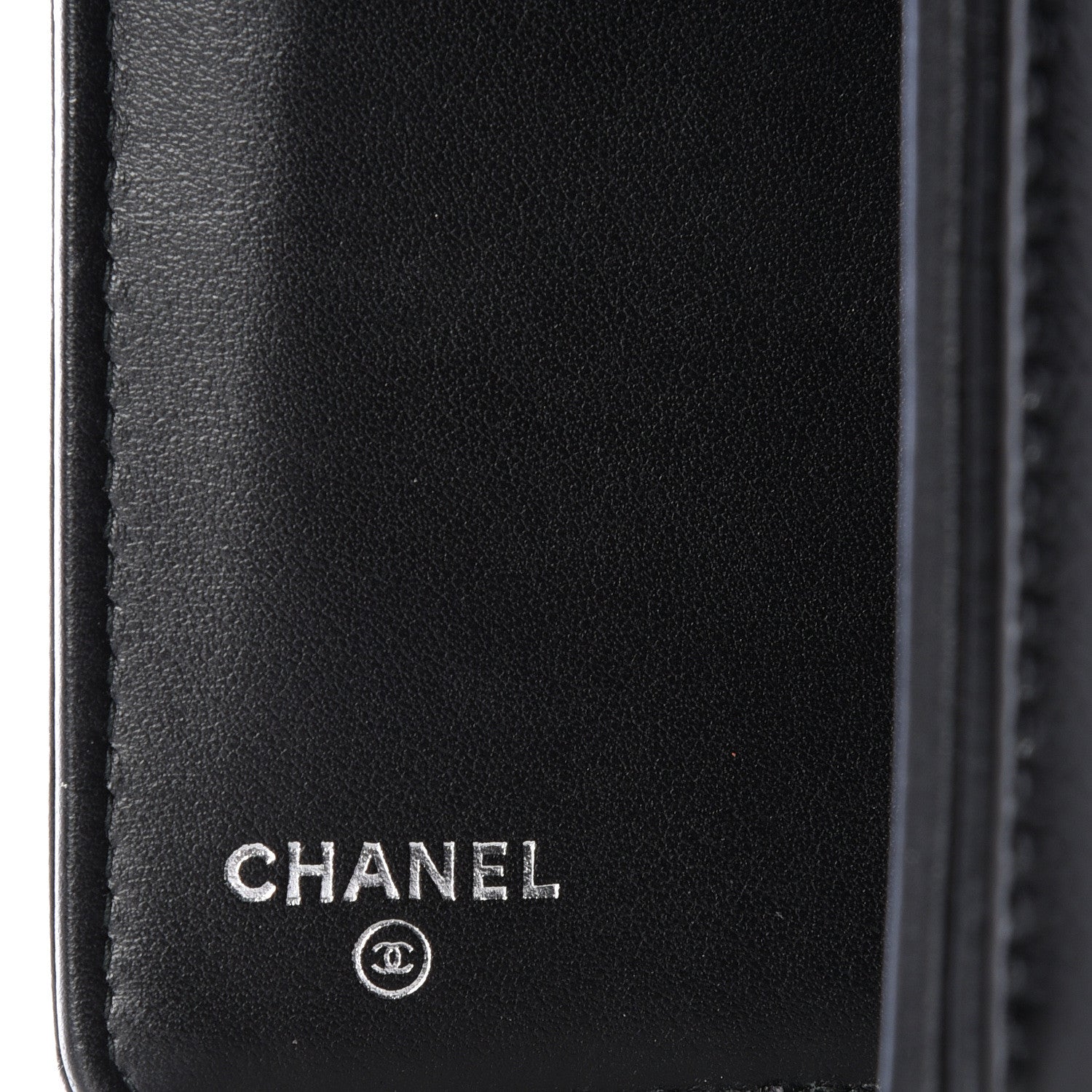 Chanel Aged Calfskin Quilted Gabrielle Yen Wallet Beige Black 5 of 10