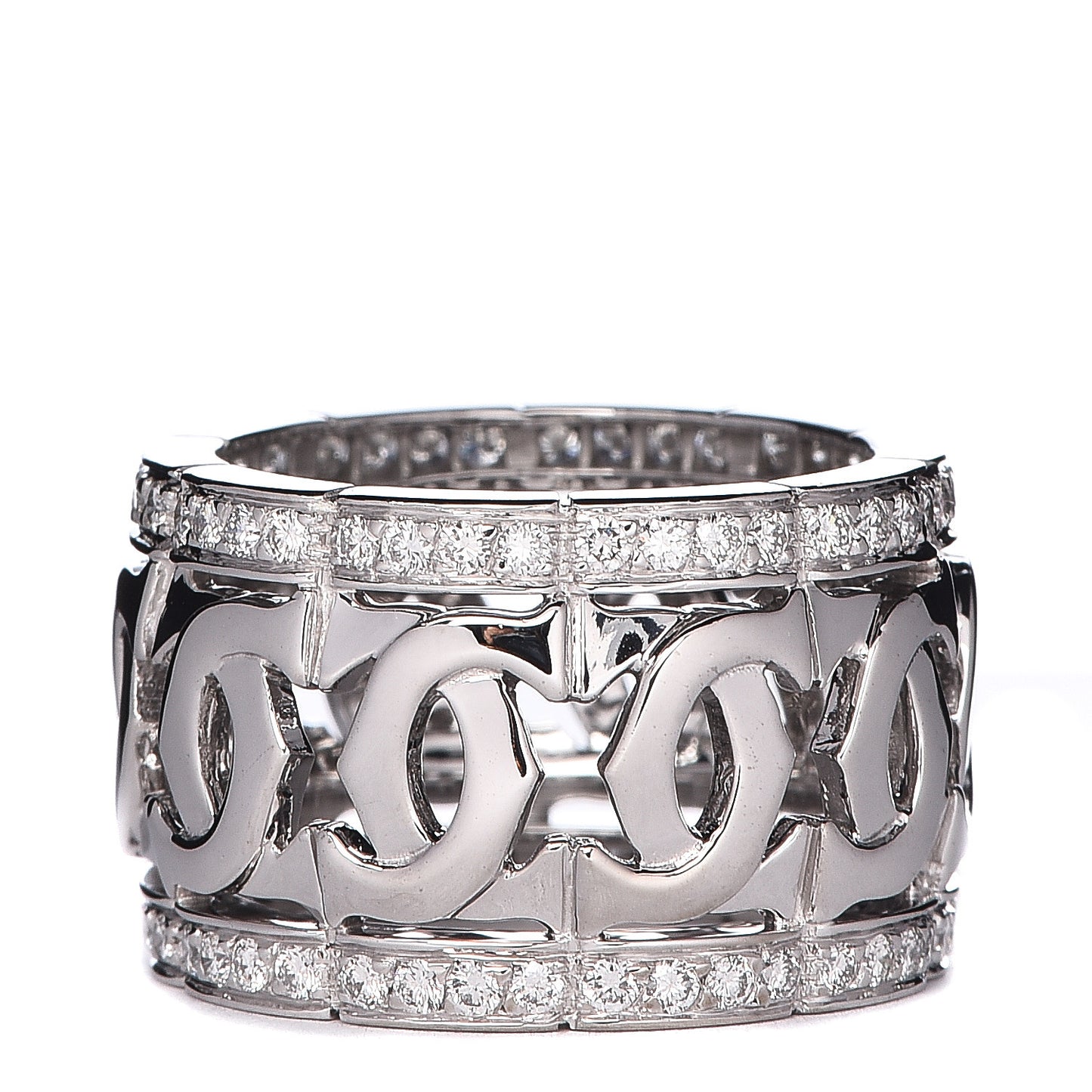 18K White Gold Diamond Entrelaces Ring 51 5.75