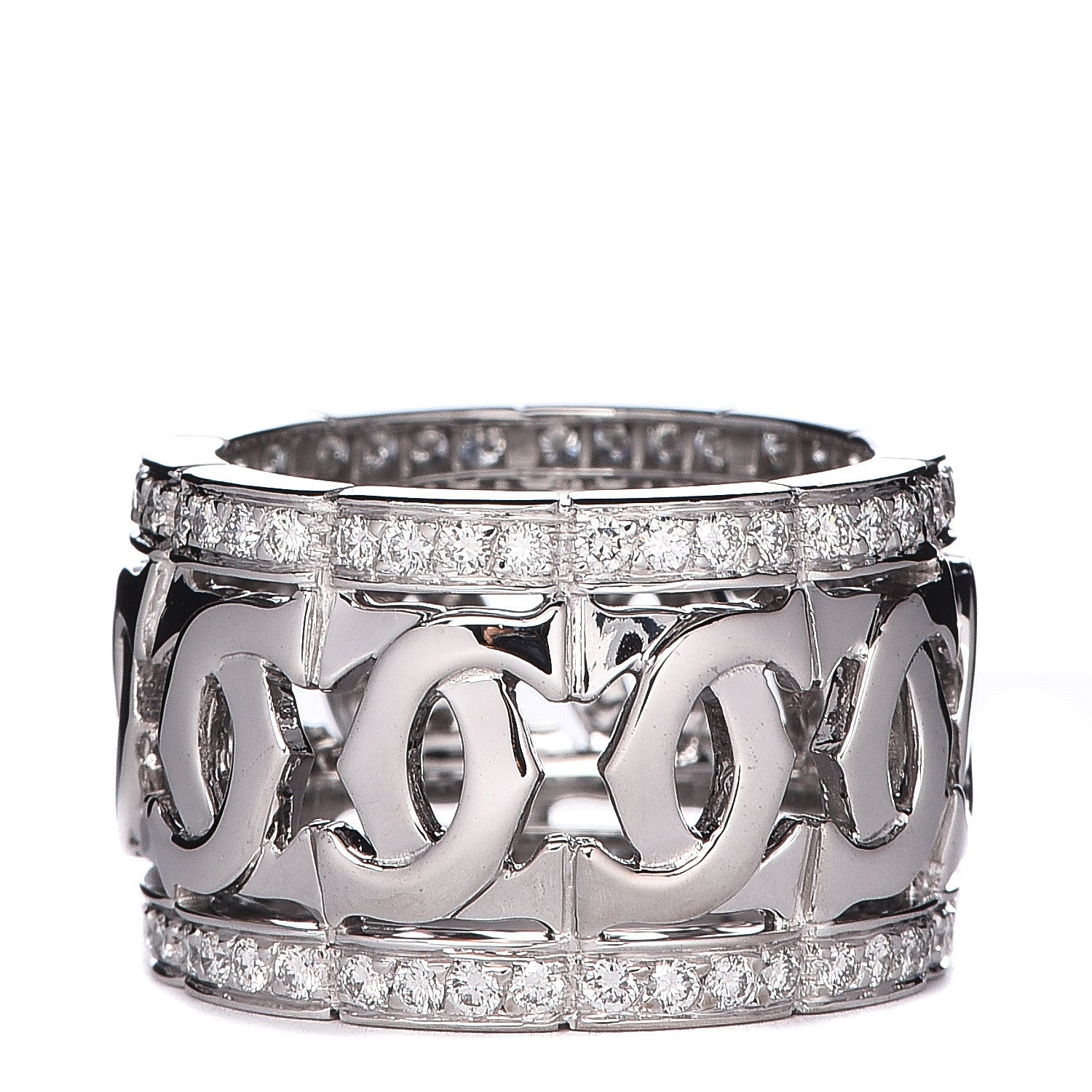Cartier 18K White Gold Diamond Entrelaces Ring 51 5.75 3 of 5