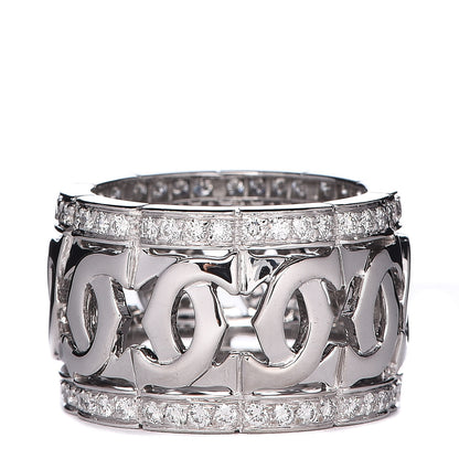 Cartier 18K White Gold Diamond Entrelaces Ring 51 5.75 3 of 5