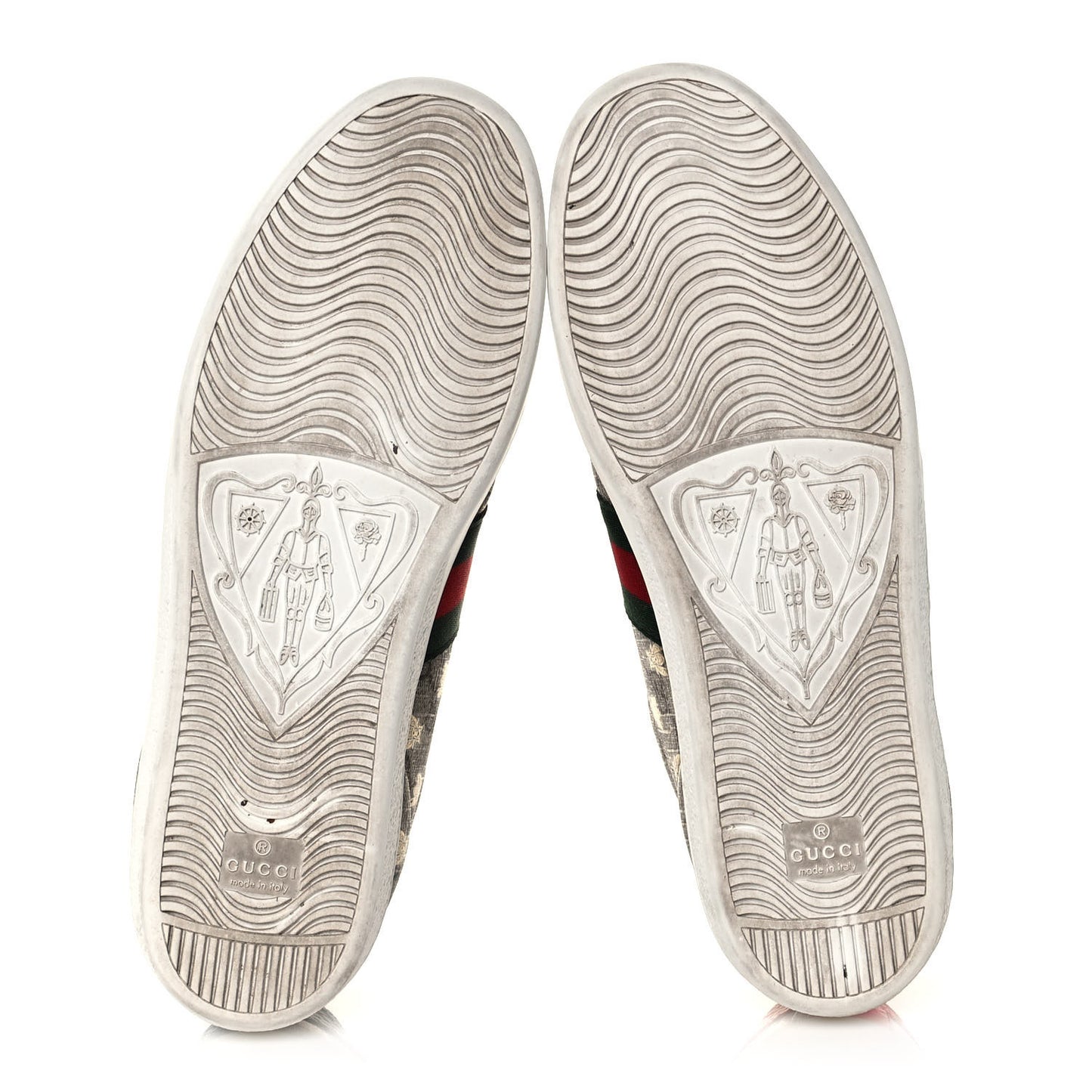 GG Supreme Monogram Bees Ayers Web Womens Ace Sneakers 39.5 Beige Oro Green Red