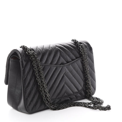 Chanel Aged Calfskin Chevron Quilted 2.55 Reissue 225 Flap So Black 2 of 8