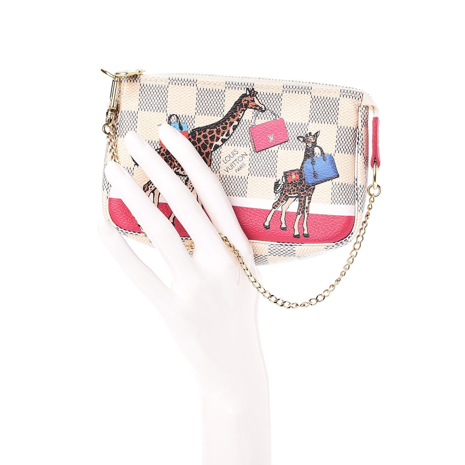 Louis Vuitton Damier Azur 2017 Christmas Animation Mini Pochette Accessories 2 of 8