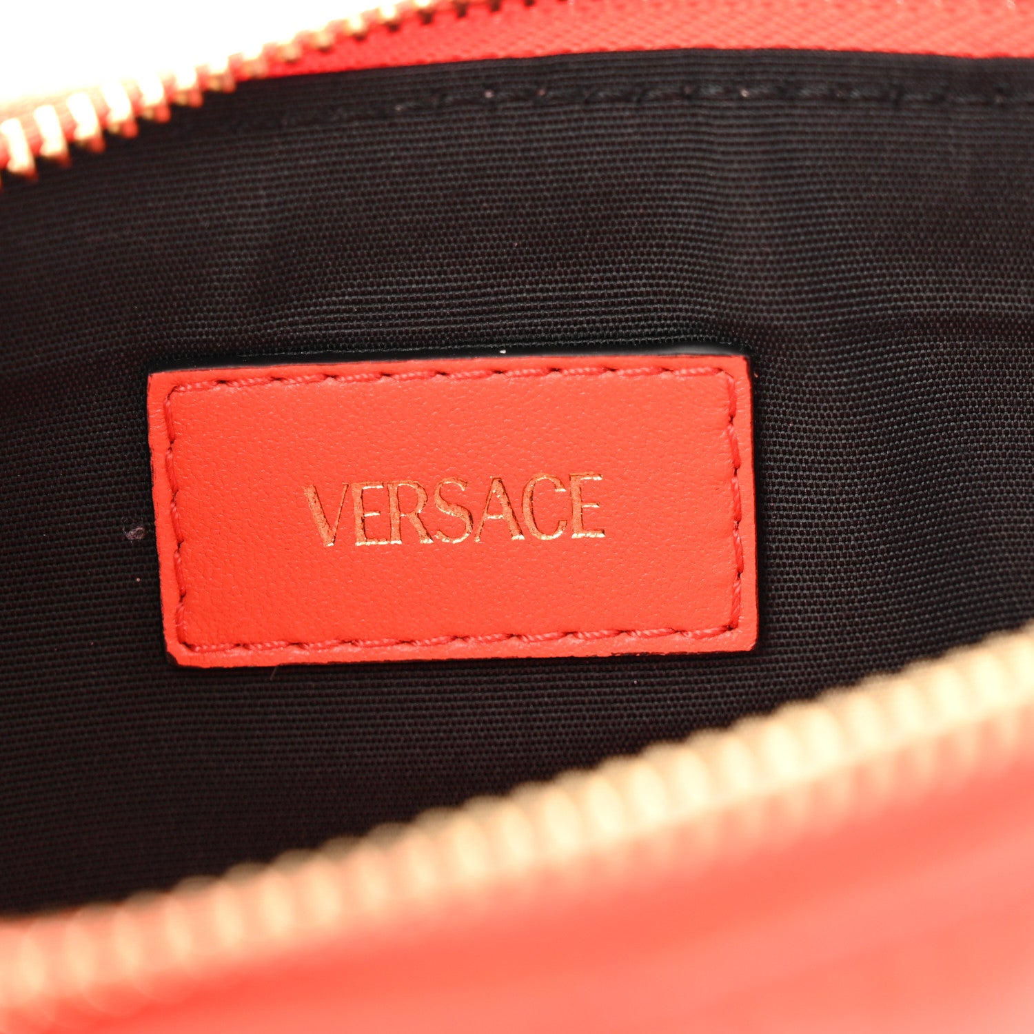 Versace Nappa Quilted Tribute Icon Pouch Dark Orange 6 of 12