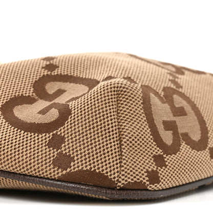 Gucci Monogram Jumbo GG Textured Dollar Calfskin Web Belt Bag Camel Ebony New Acero 9 of 10
