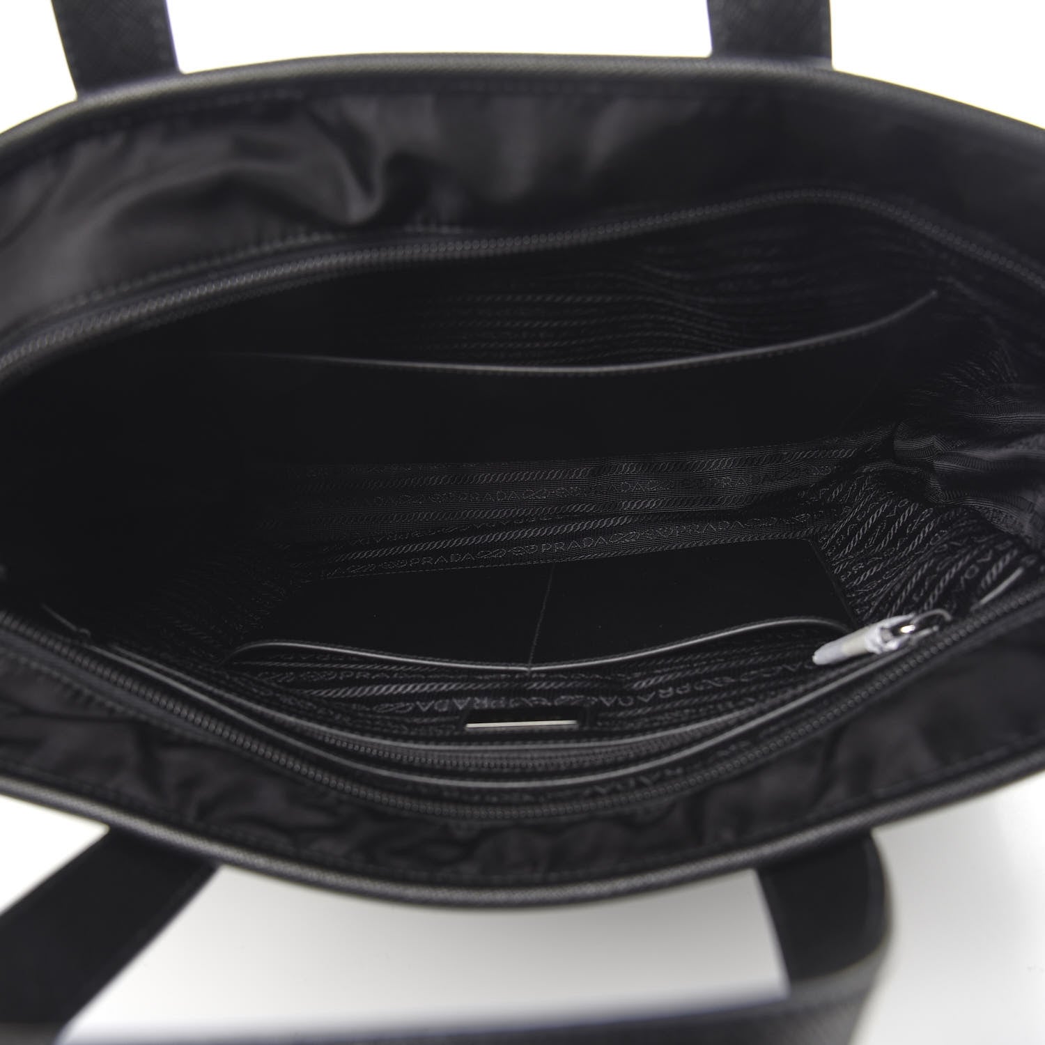 Prada Tessuto Nylon Saffiano Tote Black 6 of 10