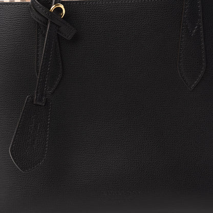 Burberry Grainy Calfskin Haymarket Check Small Reversible Tote Black 8 of 16