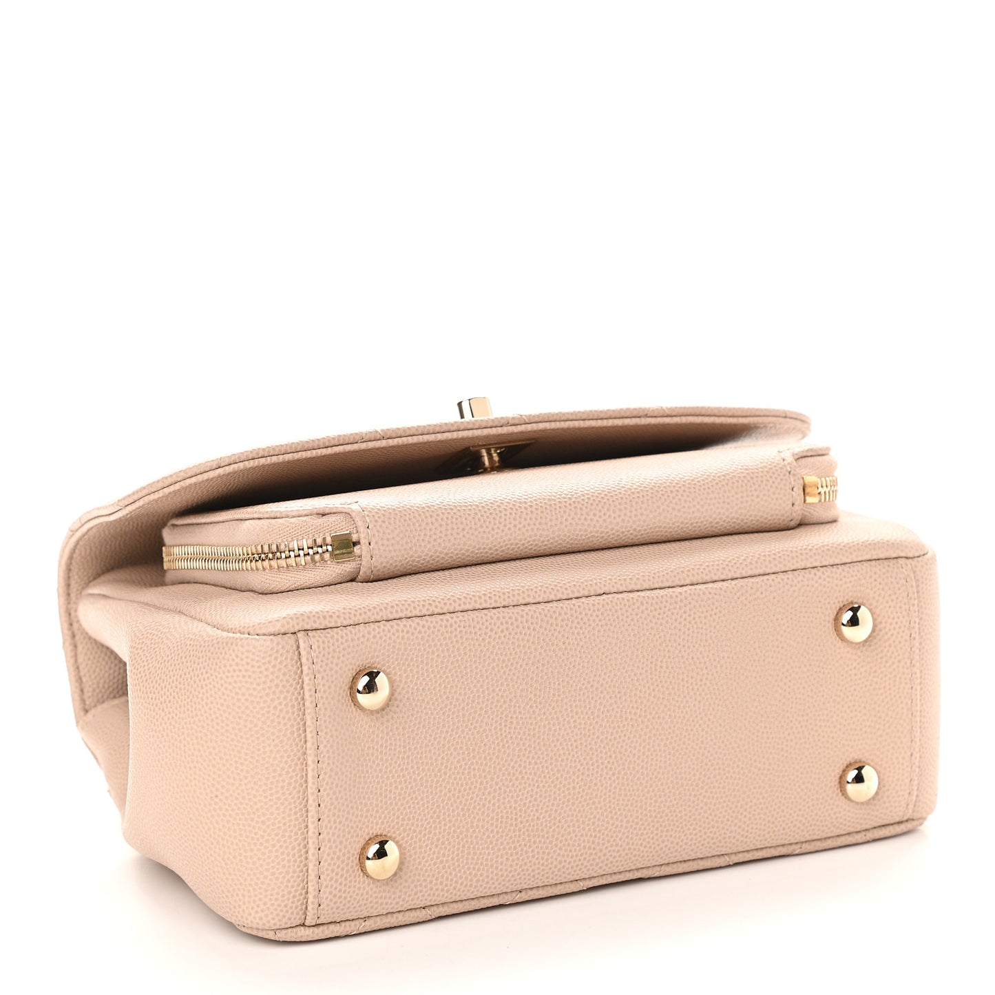 Caviar Quilted Small Business Affinity Flap Beige