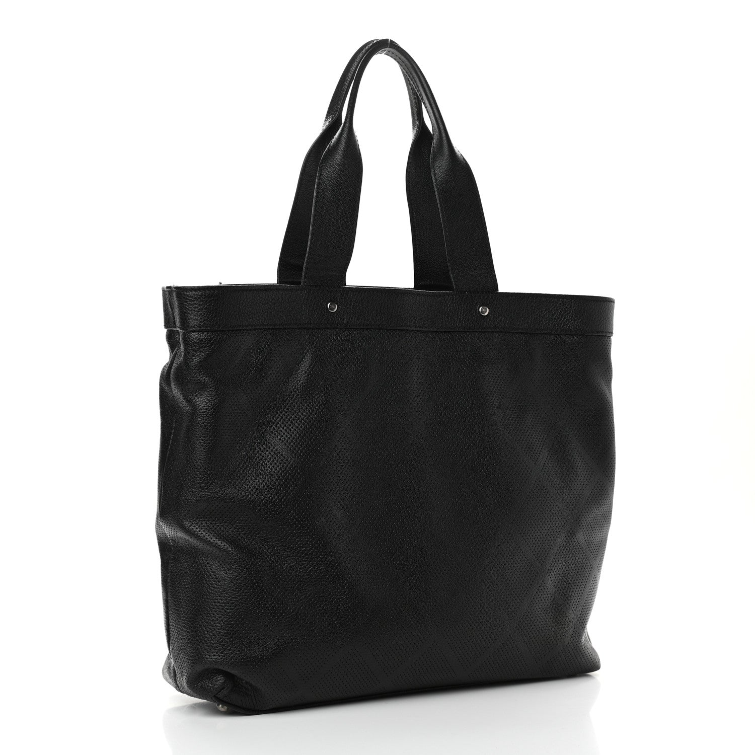 Chanel Goatskin Perforated Large CC Tote Black 3 of 13