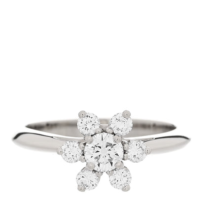 Tiffany Platinum Diamond Flower Ring 48 4.5 1 of 6