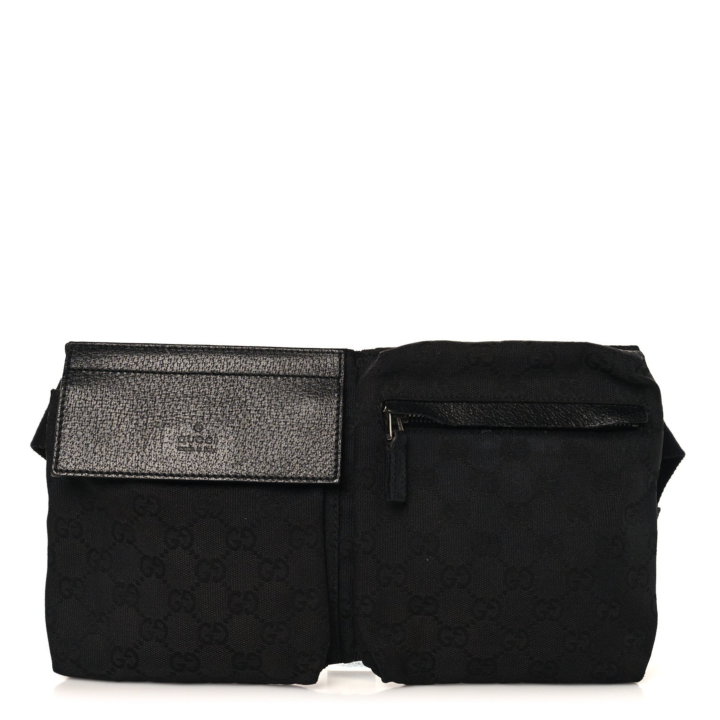 GG Monogram Double Pocket Belt Bag Black