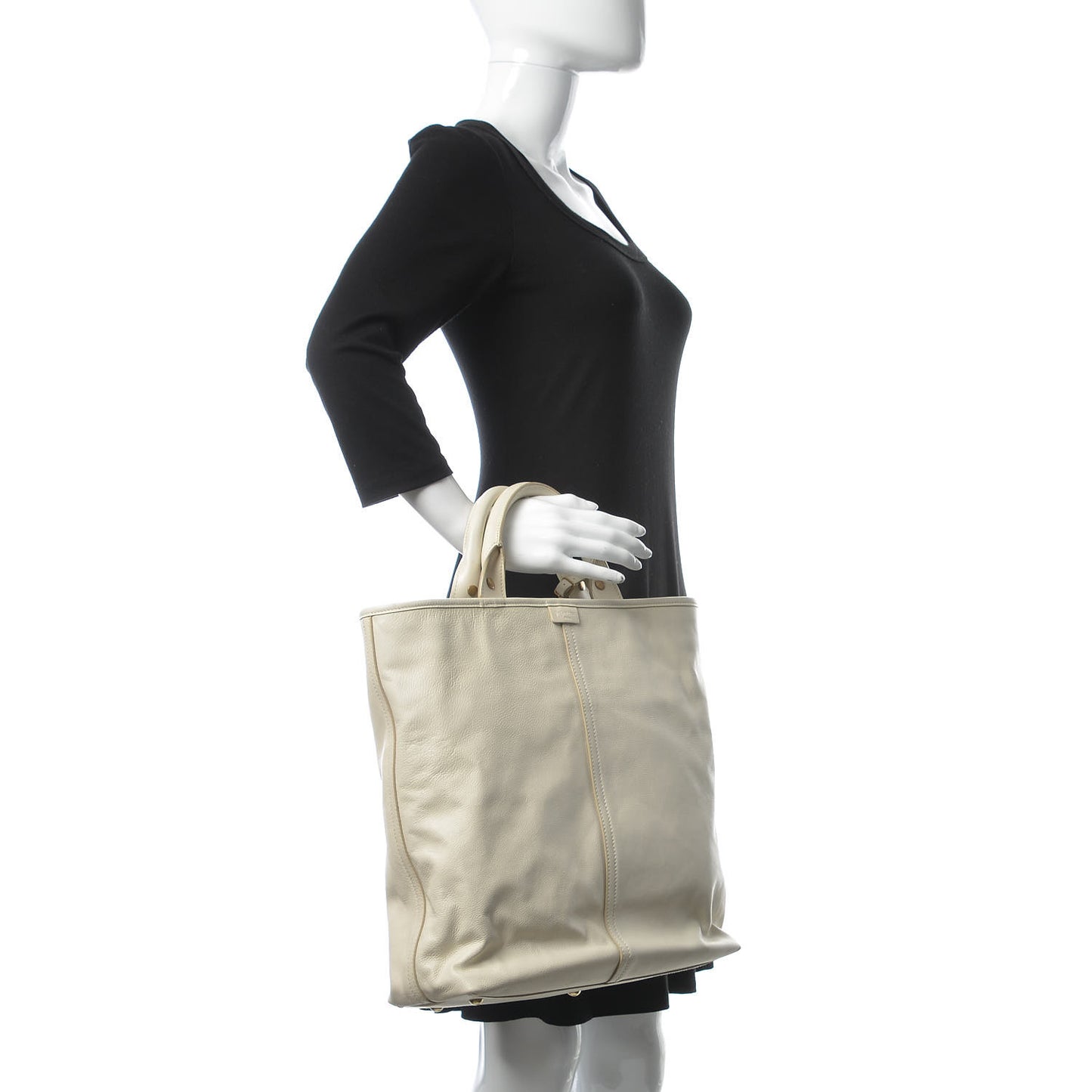 Calfskin Shopping Tote White
