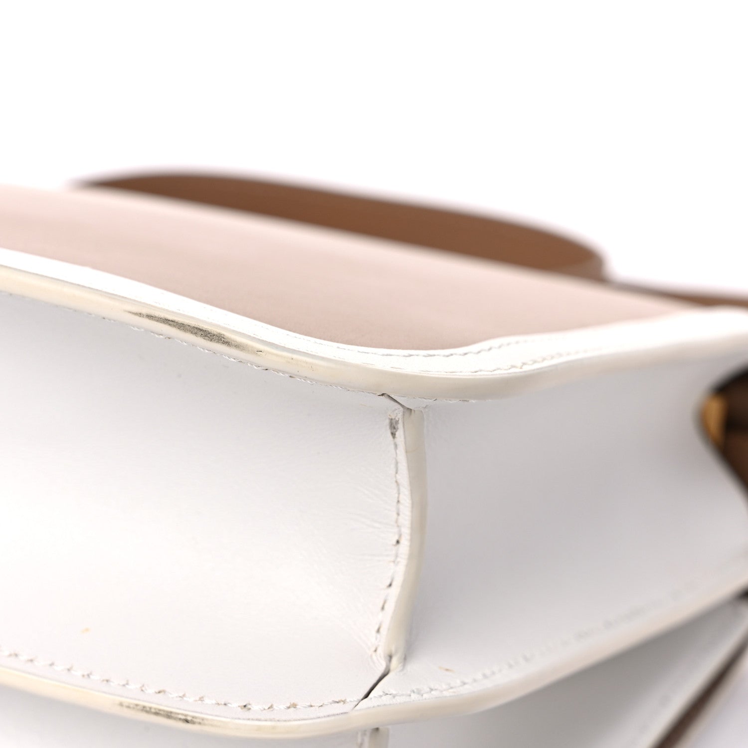 Burberry Smooth Calfskin Monogram Medium TB Bag Chalk White Camel 10 of 17
