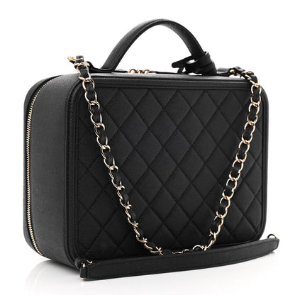 Chanel Caviar Quilted Medium CC Filigree Vanity Case Black 4 of 15
