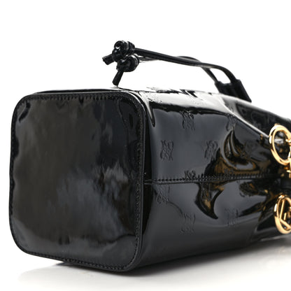 Fendi Vitello Vernice Mou F is Fendi Karligraphy Embossed Mini Mon Tresor Bucket Bag Black 9 of 9