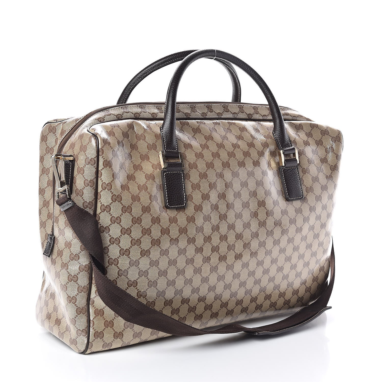 Gucci Crystal Monogram Large Carry On Duffle Bag Dark Brown 3 of 9