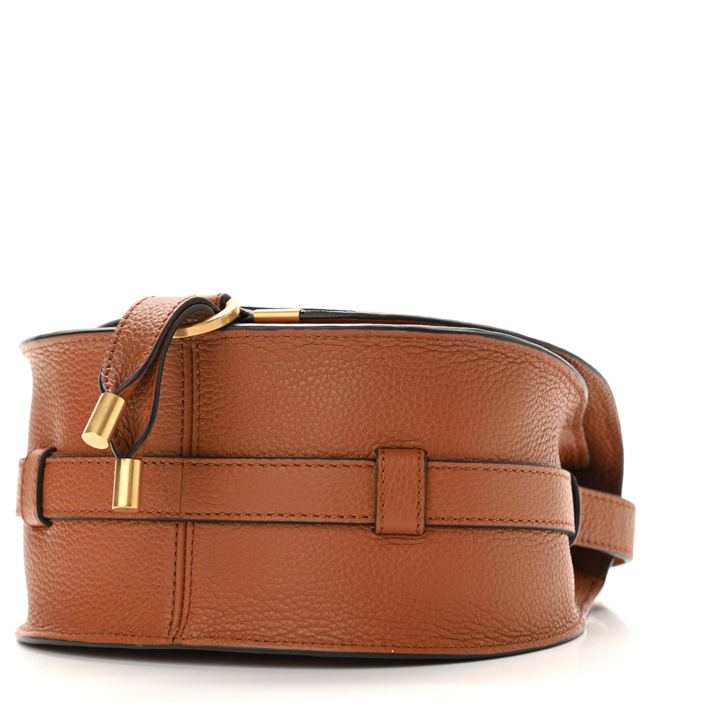 Calfskin Mini Marcie Round Crossbody Bag Tan