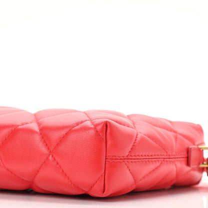 Balenciaga Nappa Calfskin Quilted Touch B Camera Shoulder Bag Bright Red 10 of 11