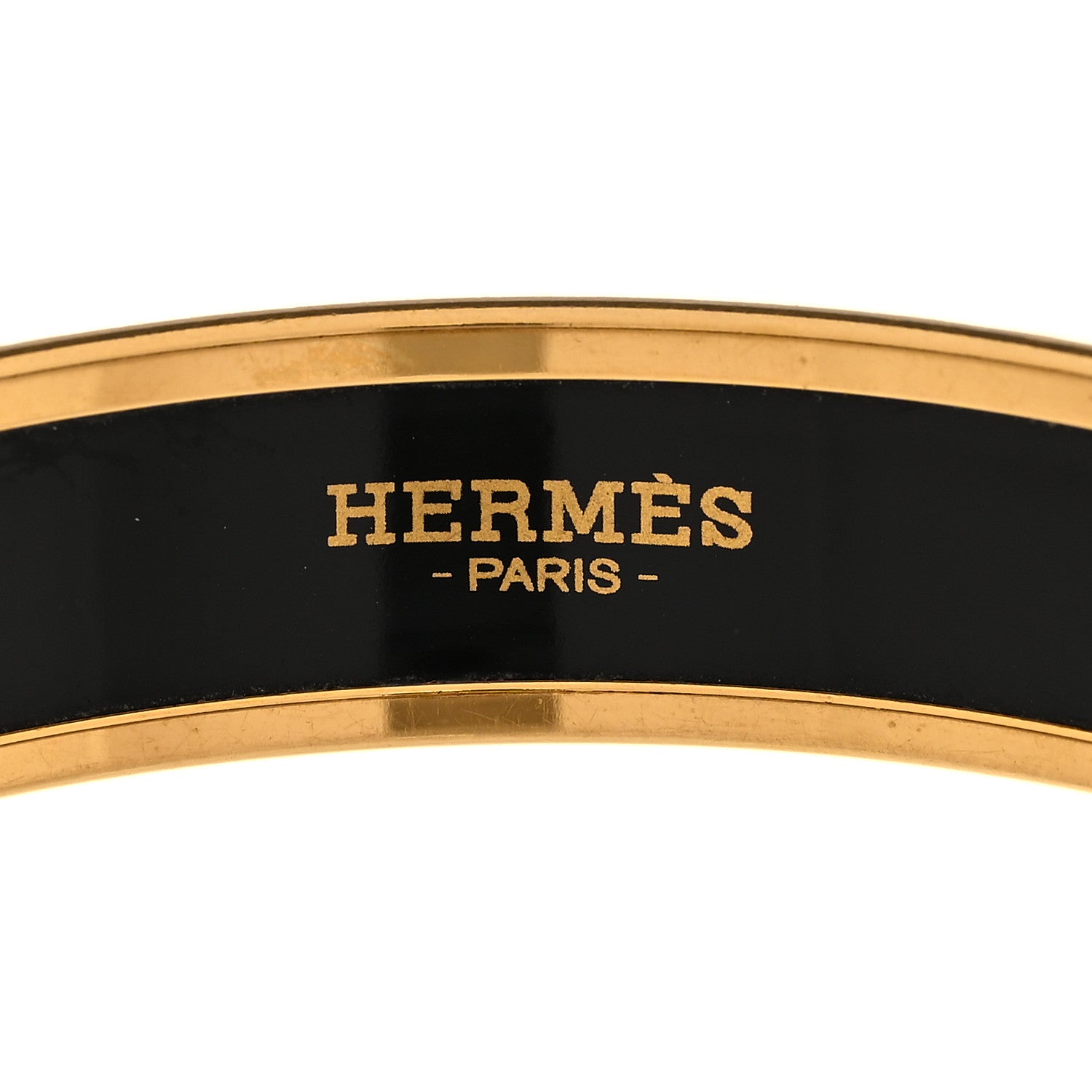 Hermes Enamel Printed Medium Caleche Bracelet 65 Black 4 of 6