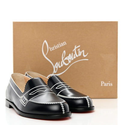 Christian Louboutin Calfskin Women Mocalaureat Tromp L'oeil Loafers 36 Navy 8 of 8