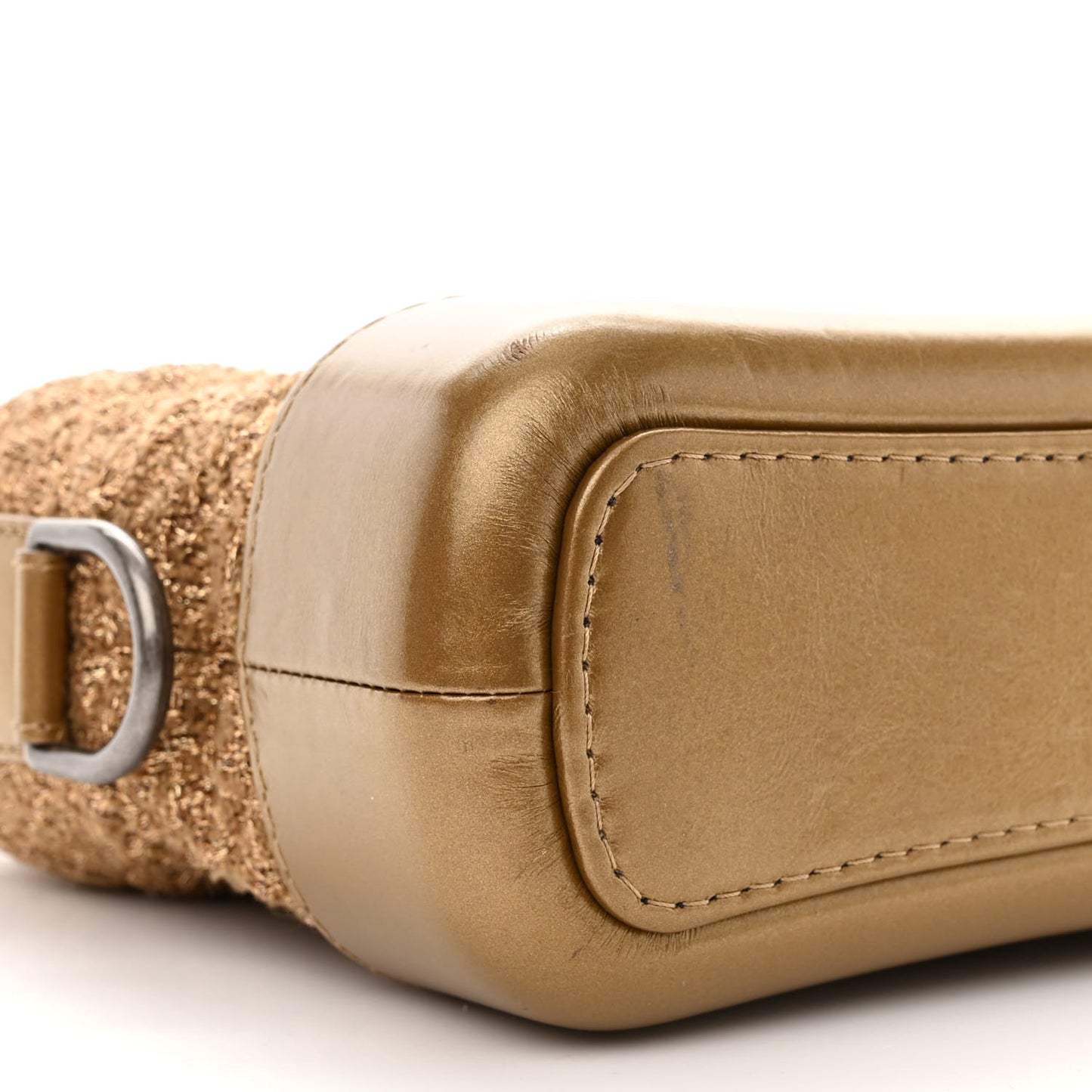 Tweed Calfskin Small Gabrielle Hobo Gold