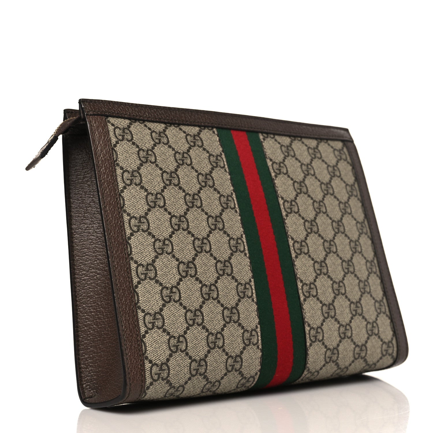 Gucci GG Supreme Monogram Web Ophidia Pouch Brown 2 of 9