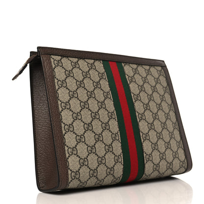 Gucci GG Supreme Monogram Web Ophidia Pouch Brown 2 of 9