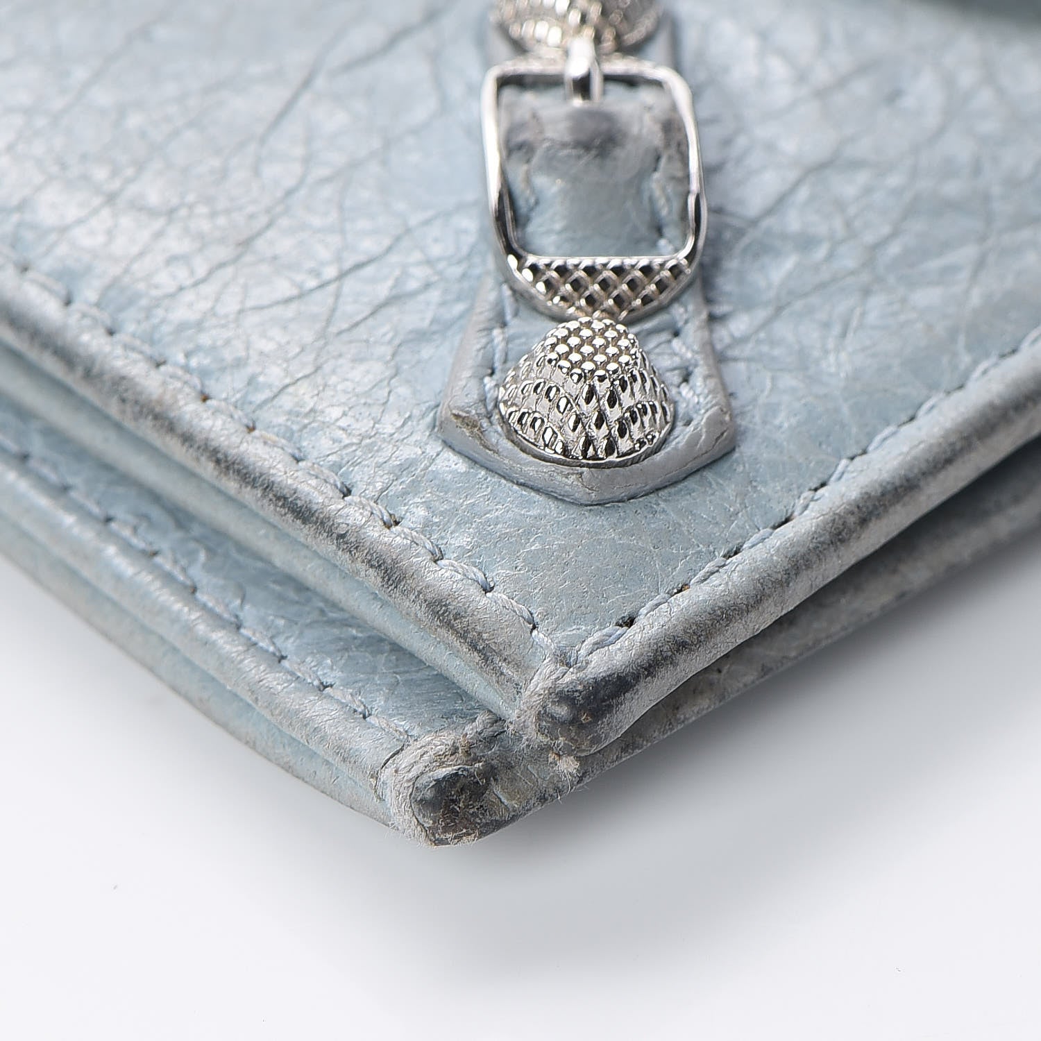 Balenciaga Agneau Giant 12 Silver Hardware Card Case Bleu Opaline 7 of 11