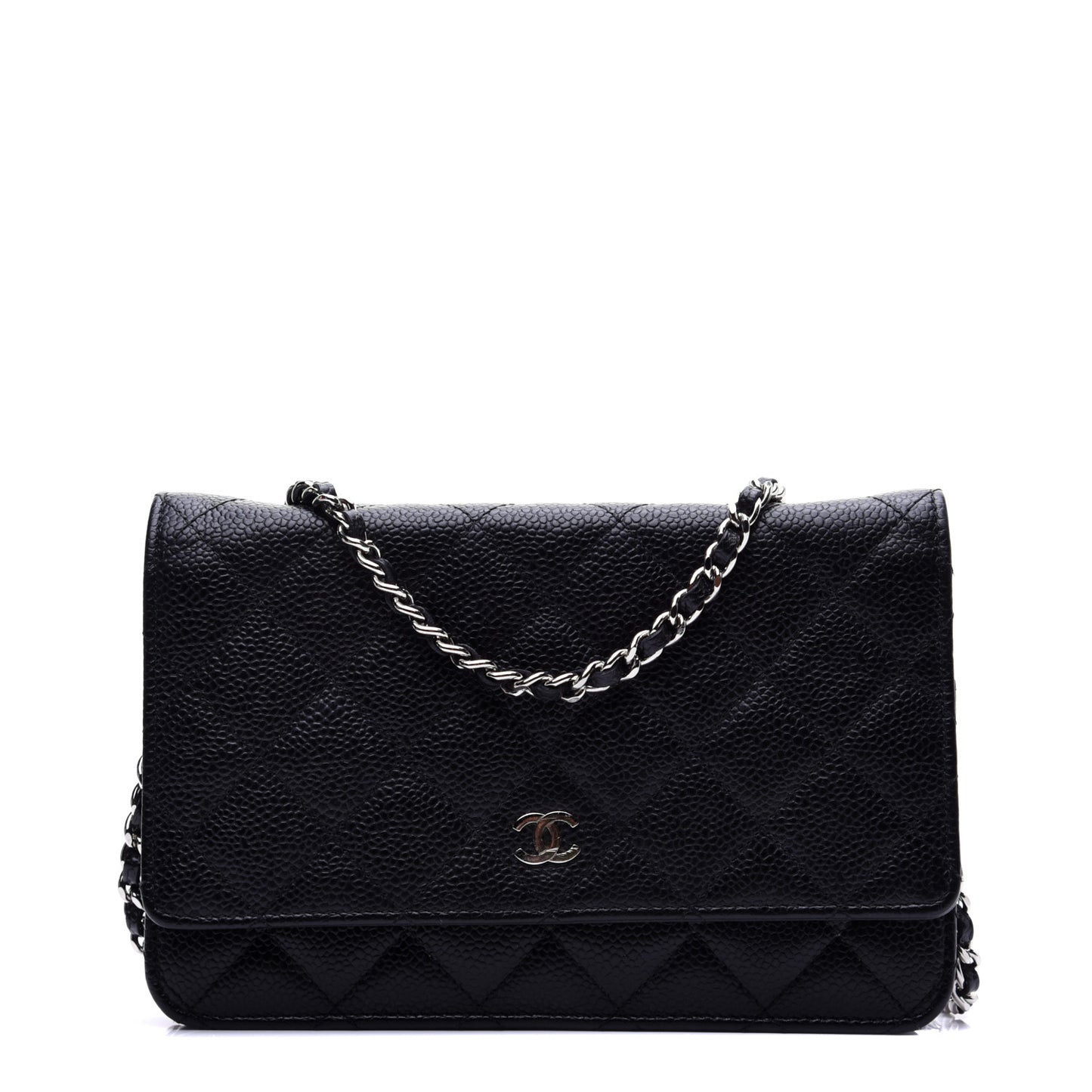 Caviar Quilted Wallet On Chain WOC Black